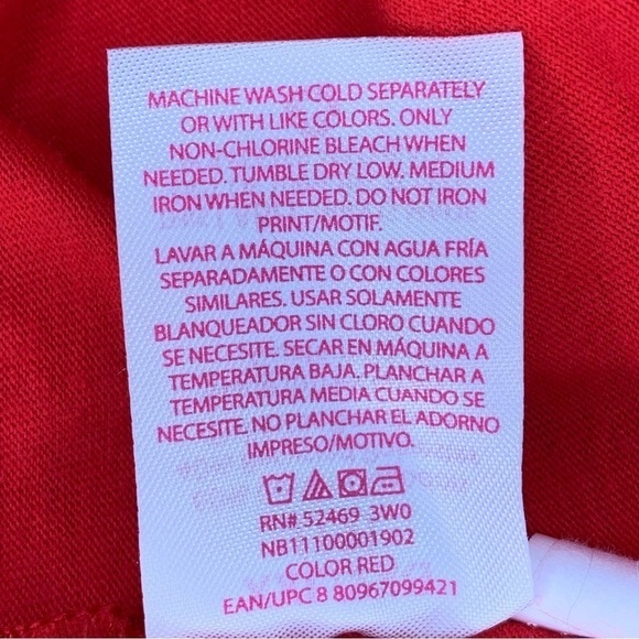 Red Short Sleeve T Shirt Short Sleeve Stretch Juniors XXL 19 - Picture 6 of 8